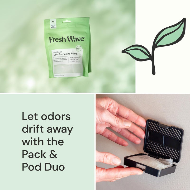 Fresh Wave Original Odor Eliminating & Deodorizing Packs - Bag of 6 & Fresh Pod Case - Safer Odor Relief for Small Spaces, Natural Plant-Based Odor Eliminator, Odor Absorbers for Home - Image 3